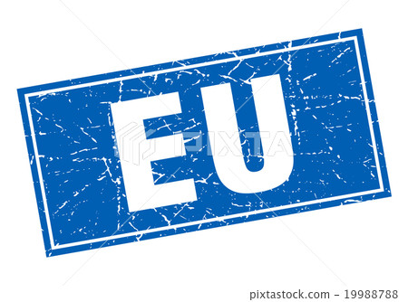 eu blue square grunge vintage isolated stamp - Stock Illustration ...