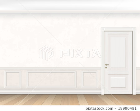 Classic interior in white color with door Classic interior in white color with door 19990481