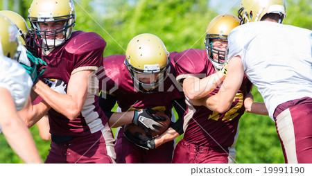 Attack at American Football Game being blocked 19991190
