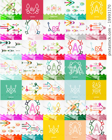 Square banners with linear elements Square banners with linear elements 19993170