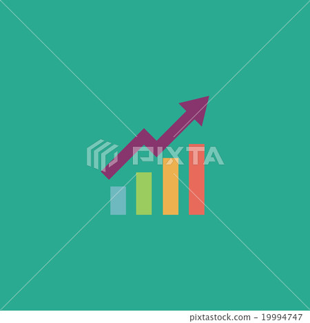 Growing bars graphic icon with rising arrow 19994747