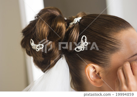Bridal hairstyle close up. Bridal hairstyle close up. 19994859