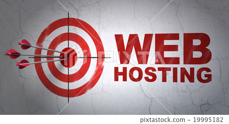 Web development concept: target and Web Hosting on Web development concept: target and Web Hosting on 19995182