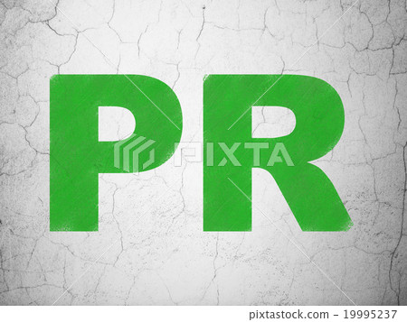 Marketing concept: PR on wall background 19995237