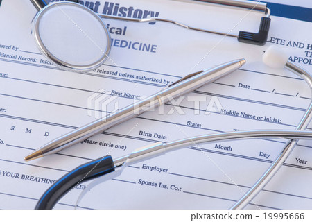 Doctors essentials are lying on the table. 19995666