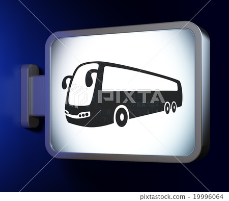 Travel concept: Bus on billboard background 19996064
