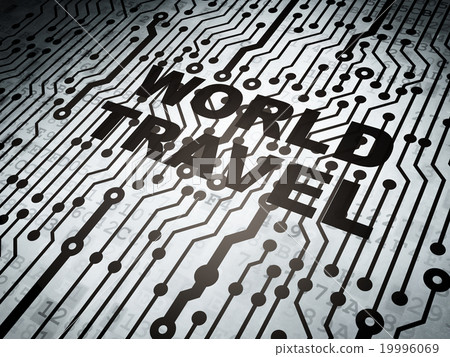 Tourism concept: circuit board with World Travel 19996069