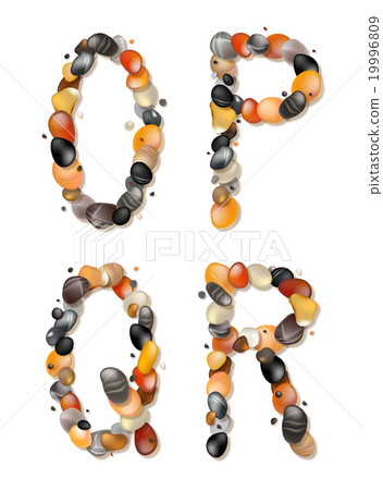 O, P, Q, R. Letters of pebbles 19996809