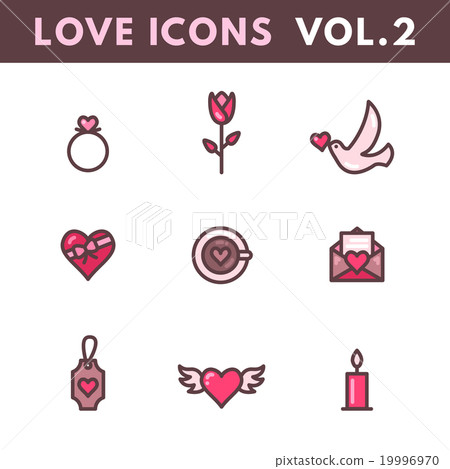 Valentines Day and wedding icons - Stock Illustration [19996970] - PIXTA