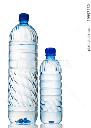 Big and small mineral water in plastic bottle 19997580