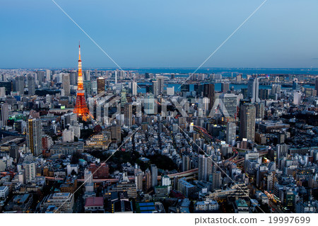 從東京六本木,東京鐵塔和東京市中心的夜景·夜景 從東京六本木,東京鐵塔和東京市中心的夜景·夜景 19997699