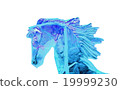 Figure ice horse head with flying mane on white 19999230