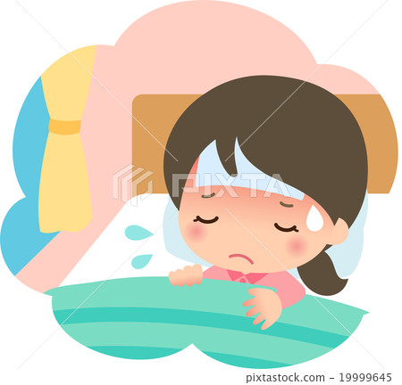 A young woman who gets out and sleeps in bed 19999645