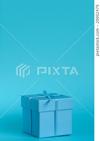 Blue gift box with ribbon Blue gift box with ribbon 20002478