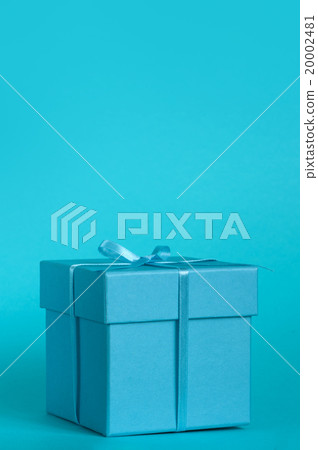 Blue gift box with ribbon Blue gift box with ribbon 20002481