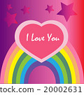 I love you vector with rainbow and heart 20002631