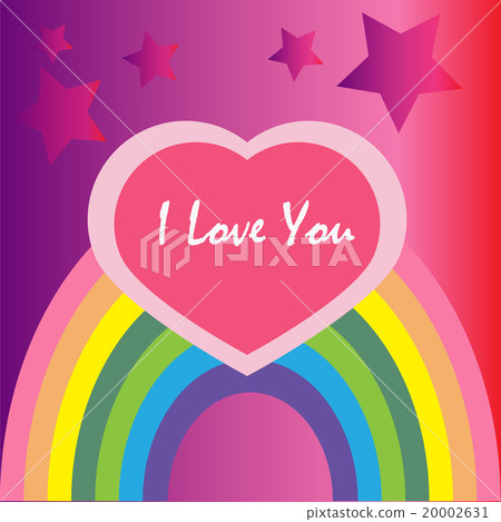 I love you vector with rainbow and heart I love you vector with rainbow and heart 20002631