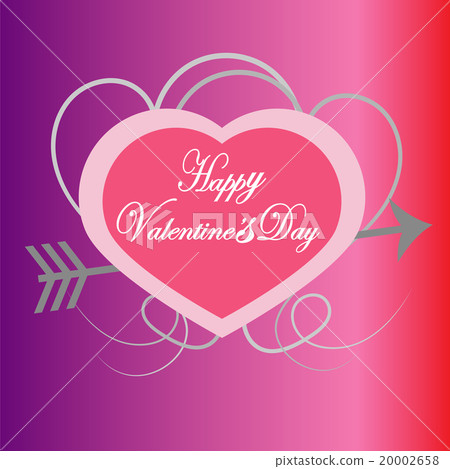 happy valentine's day vector, with heart and arrow happy valentine's day vector, with heart and arrow 20002658