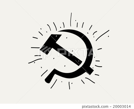 Vector silhouette of the hammer and sickle 20003014
