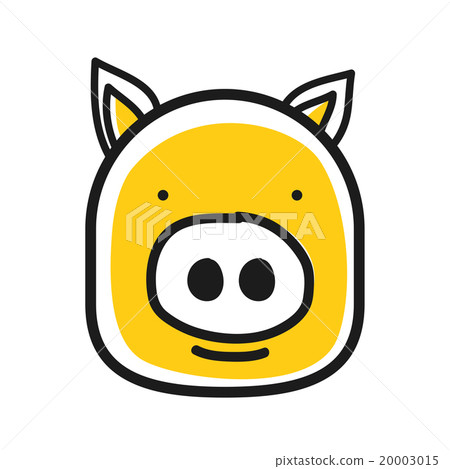 Cartoon animal head icon. Pig face avatar 20003015