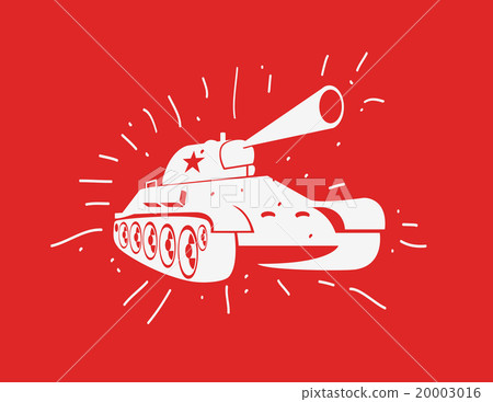 Vector silhouette of the Soviet tank 20003016