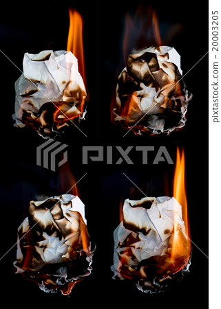 paper burning on black background 20003205