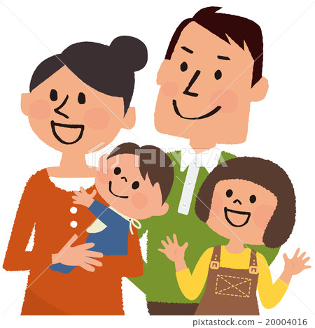 5 person family clipart of 4