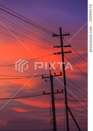 electricity post in evening 20004578