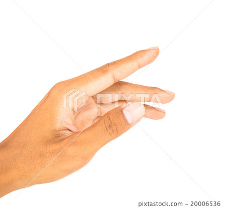 hand touching white isolated for copy 20006536