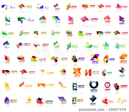 Mega set of geometrical abstract logos 20007479