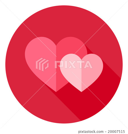 Couple Two Hearts Circle Icon Couple Two Hearts Circle Icon 20007515