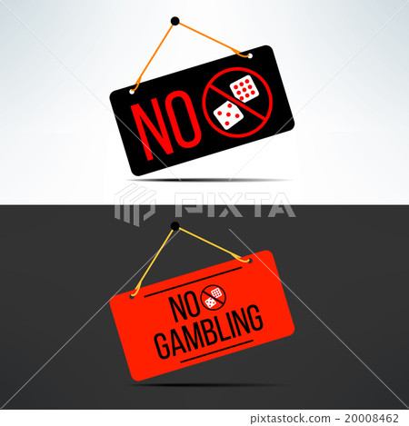 Vector no gambling dangling board with dice Vector no gambling dangling board with dice 20008462