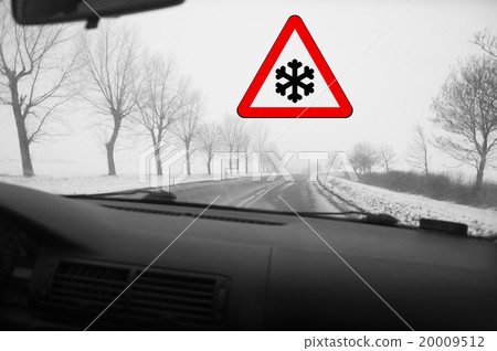 Winter Driving - Winter Road, inside the car 20009512