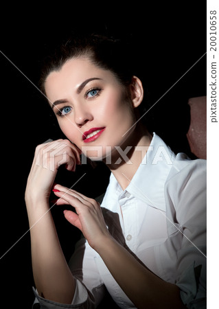 Beautiful young woman with perfect makeup Beautiful young woman with perfect makeup 20010658