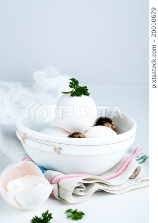 Eggs in white bowl a healthy food for gift 20010679