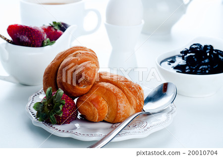 Breakfast with coffee and croissants 20010704