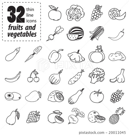 Set of fruits and vegetables Set of fruits and vegetables 20011045