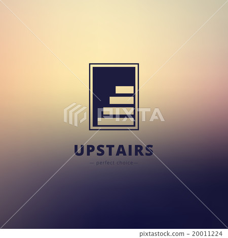 Vector negative space stairs logo. 20011224