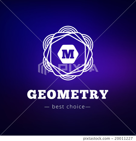 Vector geometric flower style monogram logo 20011227