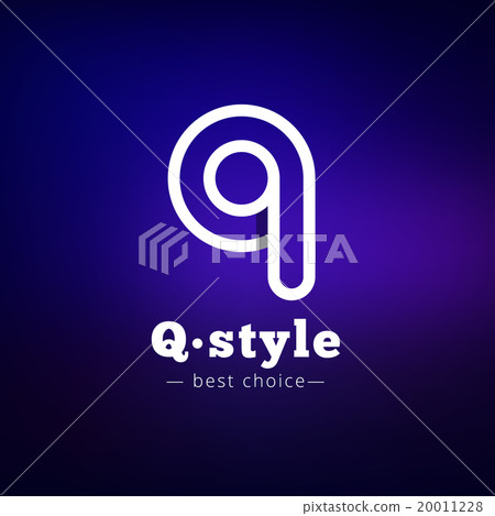 Vector Q letter minimalistic logo 20011228