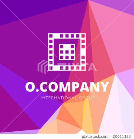 Vector pixel style geometric O letter logo 20011383