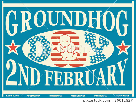 Groundhog Day Vintage Match Label Groundhog Day Vintage Match Label 20011827