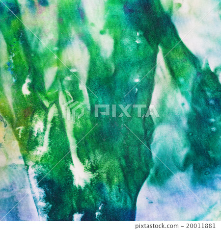 abstract hand painted green and blue nodosa batik 20011881