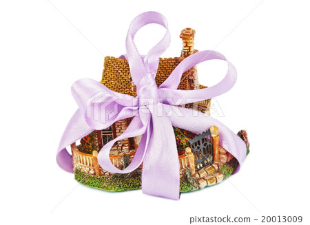 Toy house with bow as gift Toy house with bow as gift 20013009