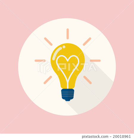 Lightbulb of love flat icon 20018961