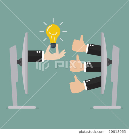 Thumb up for great idea online Thumb up for great idea online 20018963