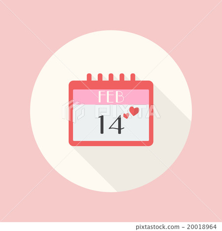 Valentines Day Calendar flat icon 20018964