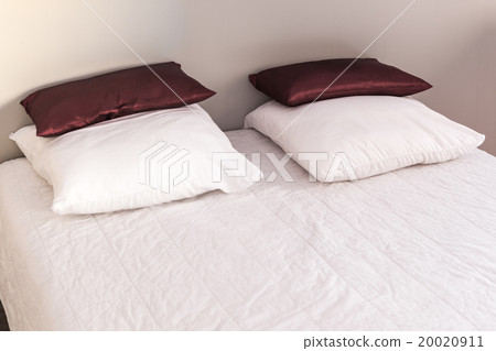 Prepared fresh bed, scene in apartments room 20020911