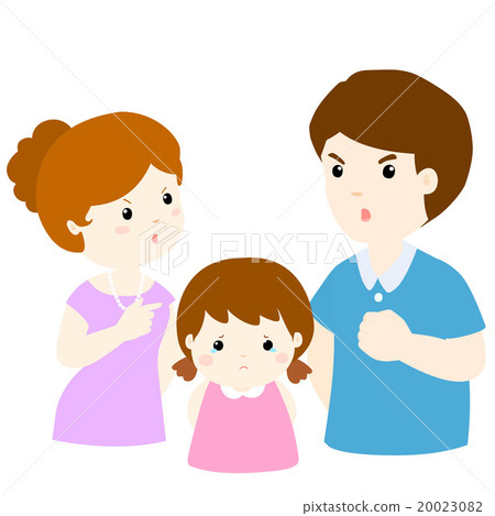 girl sad from parent fighting vector illustration girl sad from parent fighting vector illustration 20023082