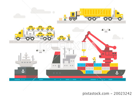Flat design trading port activation Flat design trading port activation 20023242